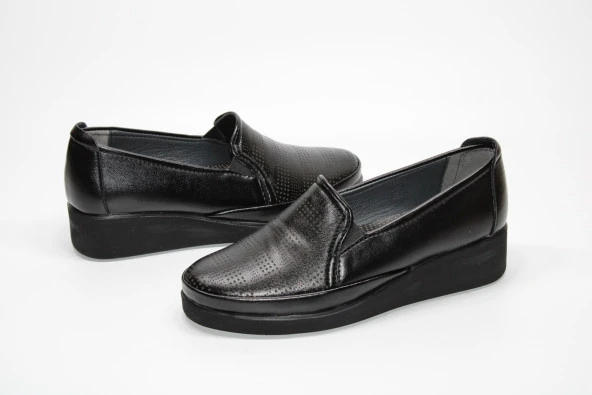 HANIMCA İÇİ DERİ ORTOPEDİK JEL DOLGU TOPUK GÜNLÜK ANNE AYAKKABI - 4