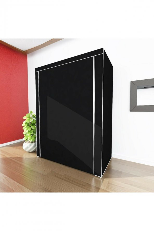 Trioport Trioport Özel Tasarım Güçlendirilmiş Çelik Yapım Yorgan Hurcu Yüklük Saklama Siyah Renk Bez Dolap - 2