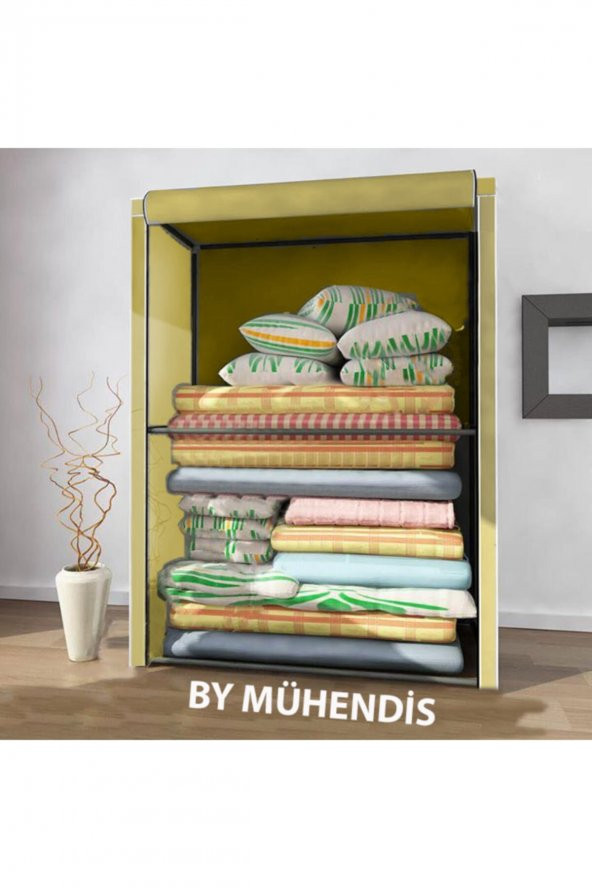 PORMET Bez Dolap Yorgan Hurcu Metal Profilli Yorgan Hurcu Portatif Bez Dolap Metal Profilli - 2