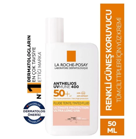 La Roche-Posay Anthelios UVmune 400 Tinted Fluid Spf 50+ 50 ml Renkli Güneş Kremi