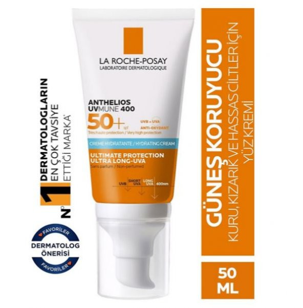 La Roche-Posay Anthelios Uvmune 400 Hydrating Cream Spf 50+ 50 ml Güneş Koruyucu Krem