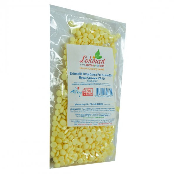 Beyaz Çikolata Eritmelik Drop Damla Pul Kuvertür 100 Gr Paket - 3