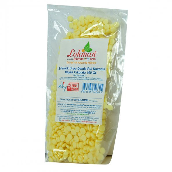 Beyaz Çikolata Eritmelik Drop Damla Pul Kuvertür 100 Gr Paket - 4