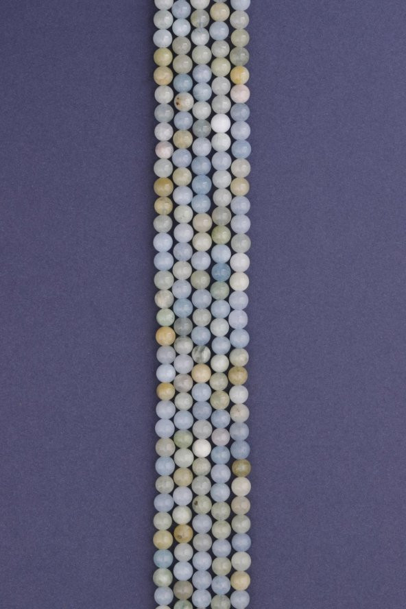 Akuamarin - Heliodor Doğal Taş Dizi 6 mm Küre Kesim ürün görseli