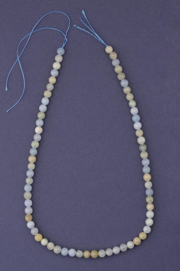 Akuamarin - Heliodor Doğal Taş Dizi 6 mm Küre Kesim - Resim 2