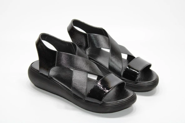 LADYPARK ORTOPEDİK ÇAPRAZ LASTİKLİ BANT KADIN GÜNLÜK SANDALET - 5