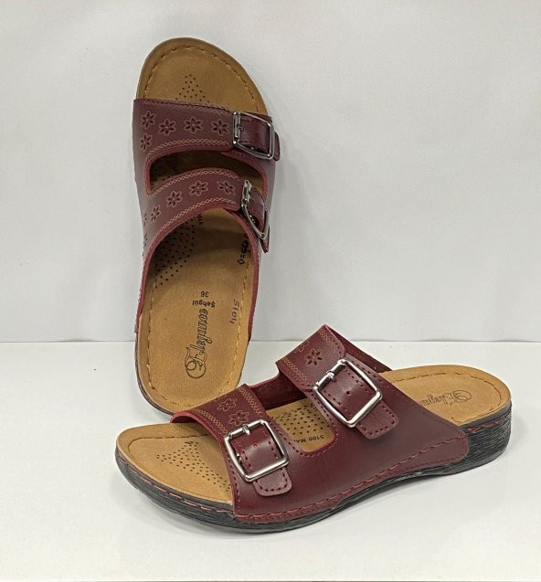 MND ORTOPEDİK ÇİÇEK DESEN ÇİFT TOKA AYARLANABİLİR KADIN GÜNLÜK EV-SOKAK TERLİĞİ - 2