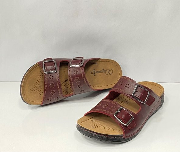 MND ORTOPEDİK ÇİÇEK DESEN ÇİFT TOKA AYARLANABİLİR KADIN GÜNLÜK EV-SOKAK TERLİĞİ - 4