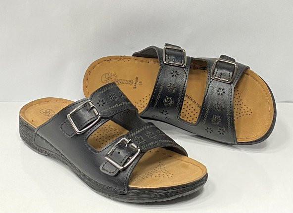 MND ORTOPEDİK ÇİÇEK DESEN ÇİFT TOKA AYARLANABİLİR KADIN GÜNLÜK EV-SOKAK TERLİĞİ - 5