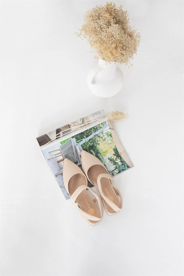 MND ALÇAK KARE ÖKÇE YANLARI AÇIK BİLEKTEN SARGILI KADIN GÜNLÜK-ABİYE AYAKKABI - 5