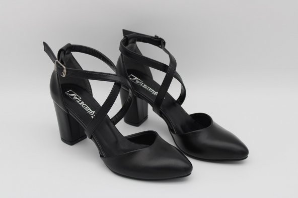 ÖNÜ KAPALI YANLARI AÇIK ÇAPRAZ BANT KADIN TOPUKLUAYAKKABI - 5