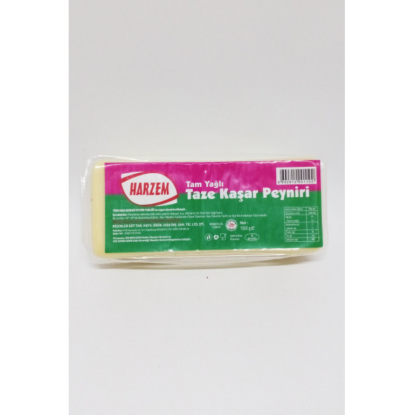 Hazem Tam Yağlı Taze Kaşar Peynir 1 KG