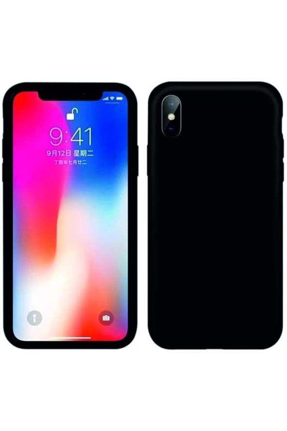 IPhone XS Siyah Silikon Rubber Kılıf Arka Kapak - 2