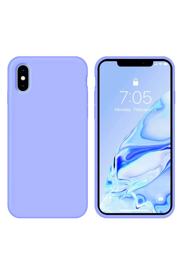 IPhone XS Max Lila Silikon Rubber Kılıf Arka Kapak