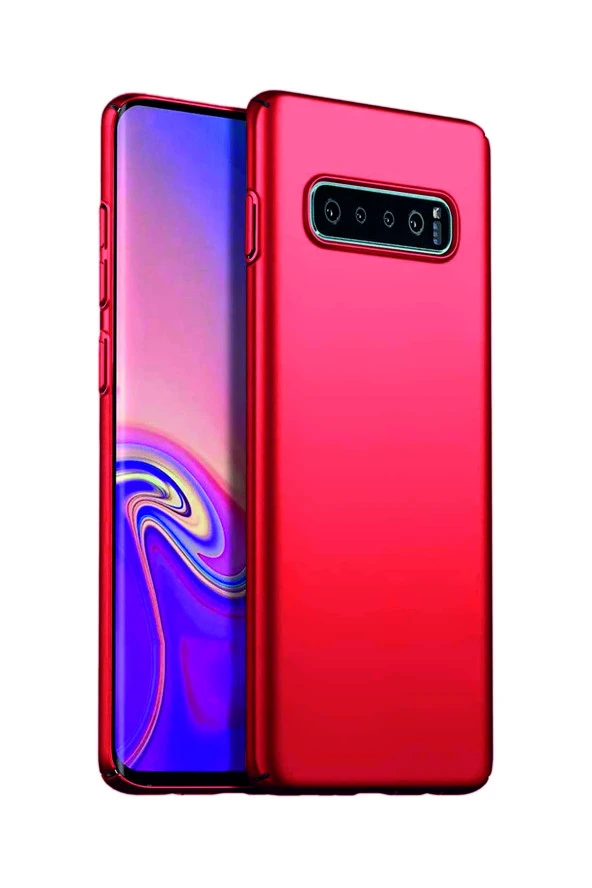 Samsung Galaxy S10 Kırmızı Silikon Rubber Kılıf Arka Kapak