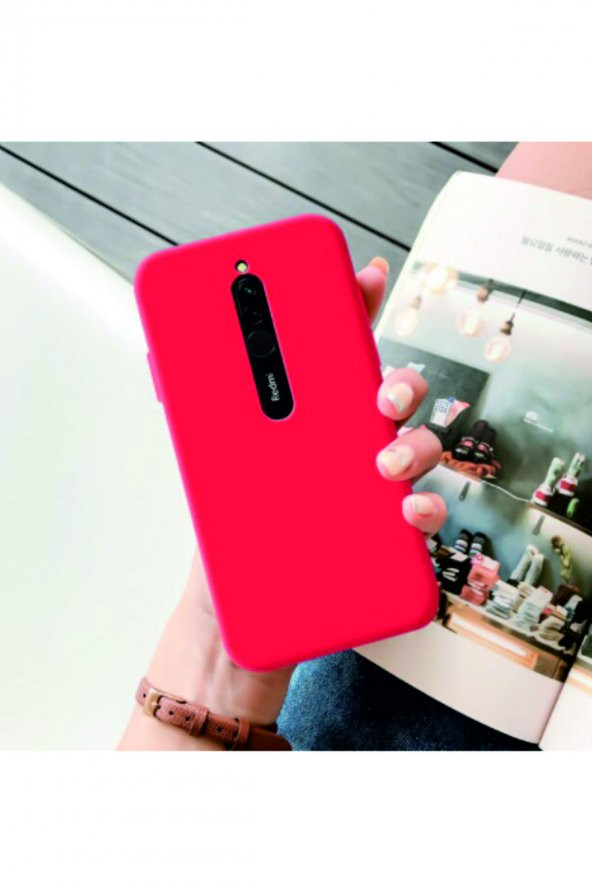 Xiaomi Redmi 8 Kırmızı Silikon Rubber Kılıf Arka Kapak