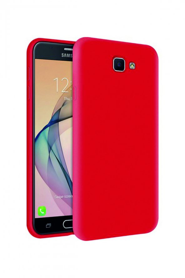Samsung Galaxy J7 Prime Kırmızı Silikon Rubber Kılıf Arka Kapak - 2