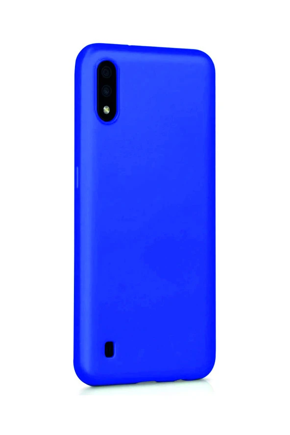 Samsung Galaxy A01 Mavi Silikon Rubber Kılıf Arka Kapak