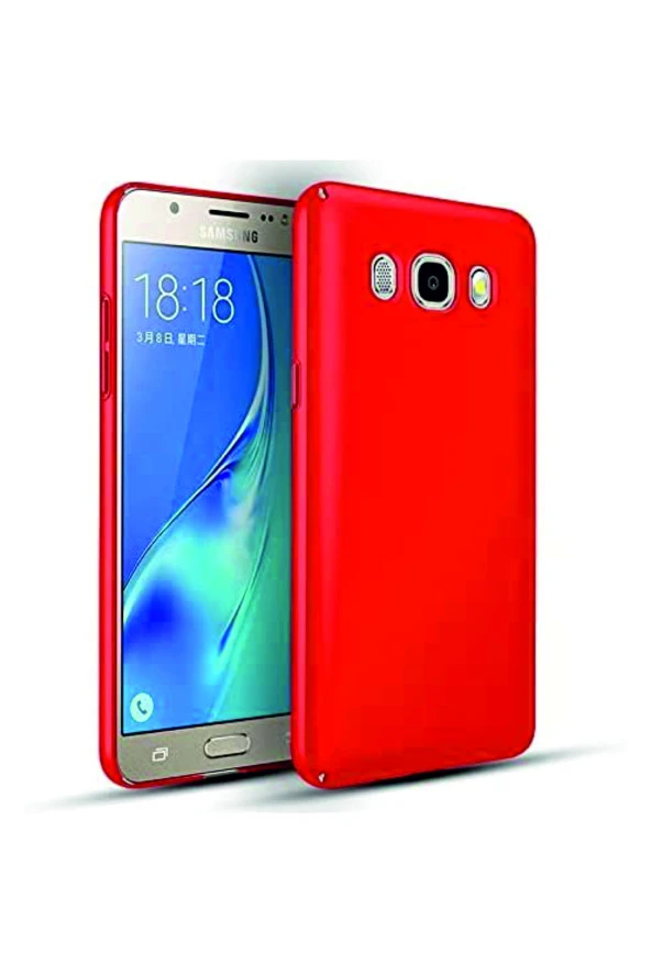 Samsung Galaxy J7 2016 Kırmızı Silikon Rubber Kılıf Arka Kapak