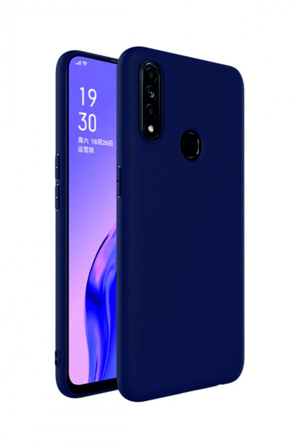 Oppo A31 Lacivert Silikon Rubber Kılıf Arka Kapak - 2