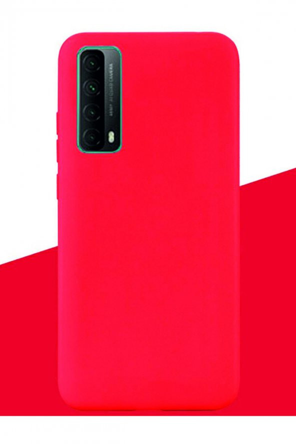 Huawei P Smart 2021 Kırmızı Silikon Rubber Kılıf Arka Kapak