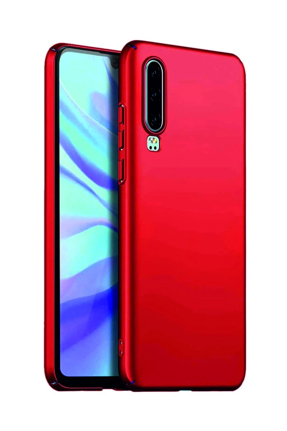 Huawei P30 Kırmızı Silikon Rubber Kılıf Arka Kapak