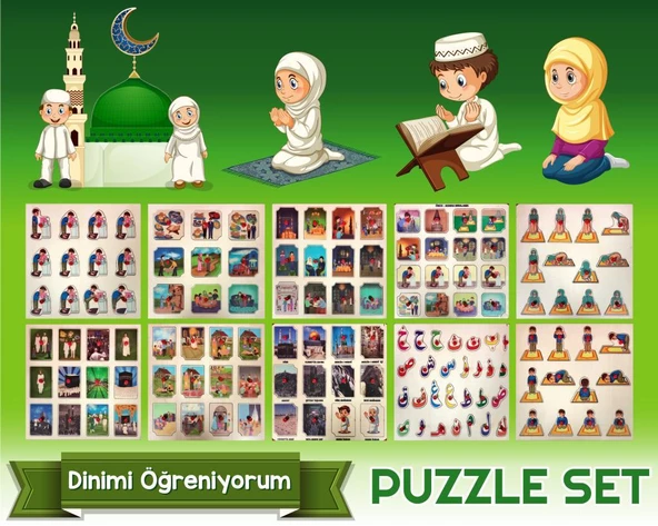 DİNİMİ ÖĞRENİYORUM PUZZLE 10’LU SET - 2