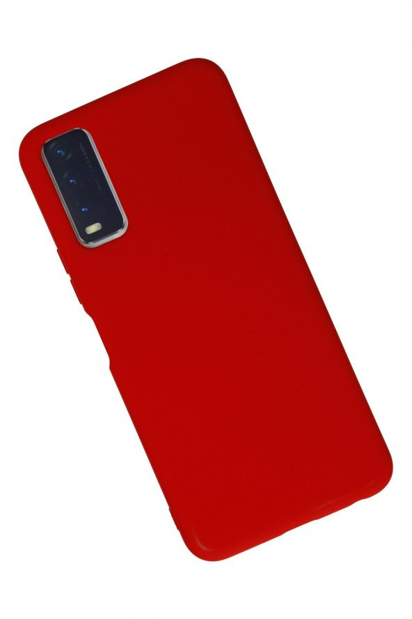 Vivo Y20 Kırmızı Silikon Rubber Kılıf Arka Kapak - Resim 4