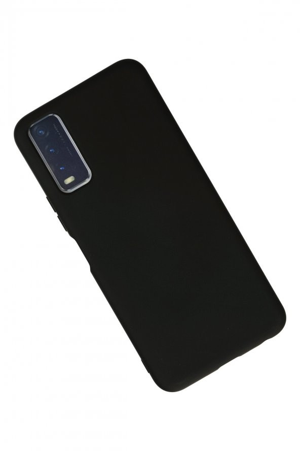 Vivo Y20s Siyah Silikon Rubber Kılıf Arka Kapak - 4