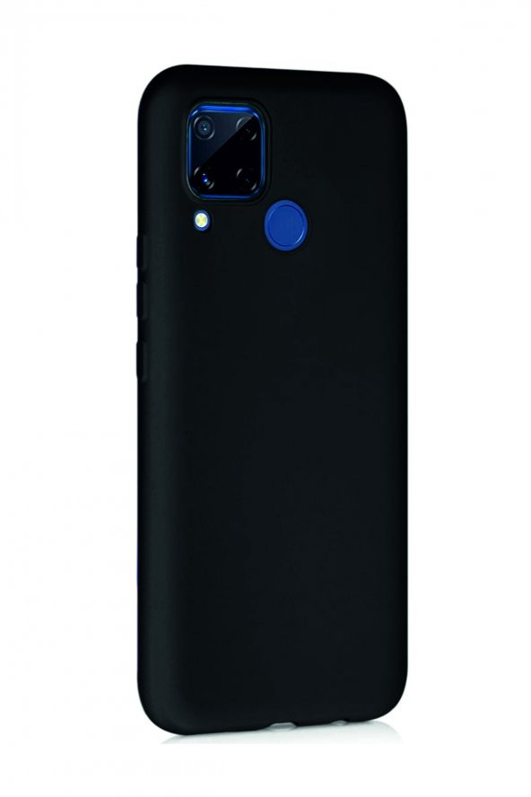 Oppo Realme C15 Siyah Silikon Rubber Kılıf Arka Kapak