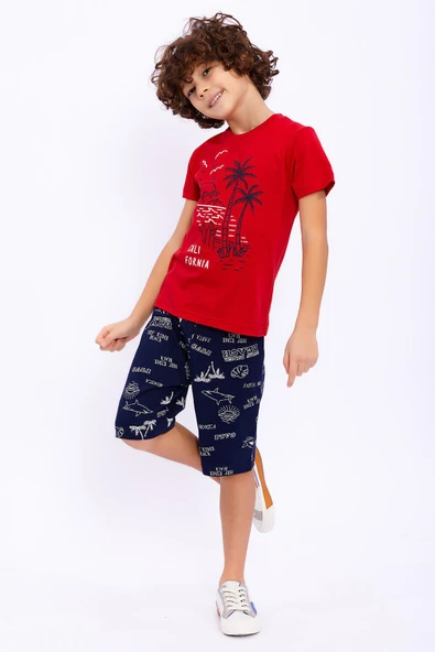 Roly Poly 2709 California Kırmızı Erkek Çocuk Bermuda Takım - 4