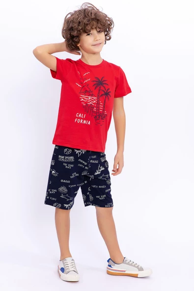 Roly Poly 2709 California Kırmızı Erkek Çocuk Bermuda Takım - 3