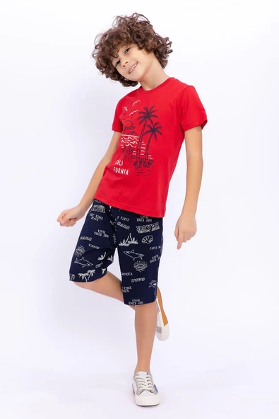 Roly Poly 2709 California Kırmızı Erkek Çocuk Bermuda Takım - 2