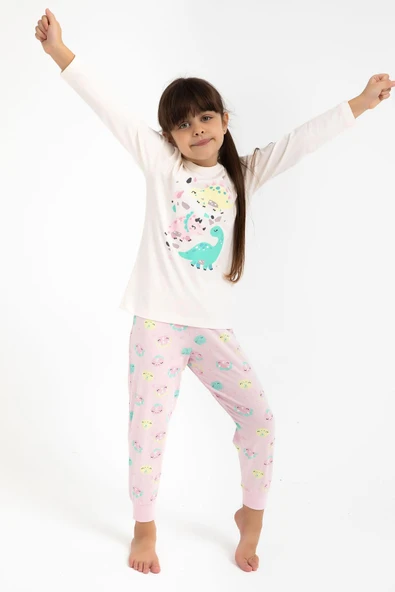 Roly Poly 2793 Cute Animals Vanilya Kız Çocuk Pijama Takımı ürün görseli 1