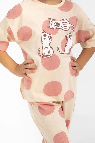 Roly Poly 2790 Cats Badem Kız Çocuk Pijama Takımı - 3