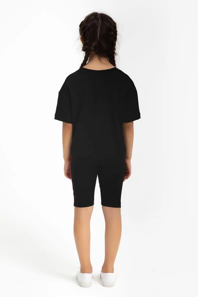 Roly Poly 2775 Garson Newyork Siyah Kız Çocuk Bermuda Tayt Takım - Resim 5