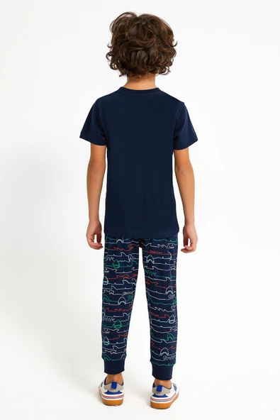 Roly Poly 2723 Garson Shark Lacivert Erkek Çocuk Eşofman Takımı - Resim 5