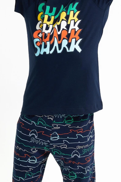 Roly Poly 2723 Garson Shark Lacivert Erkek Çocuk Eşofman Takımı - Resim 4