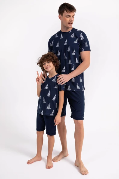 Arnetta 1993 Garson Sailor Lacivert Erkek Çocuk Bermuda Takım - 2