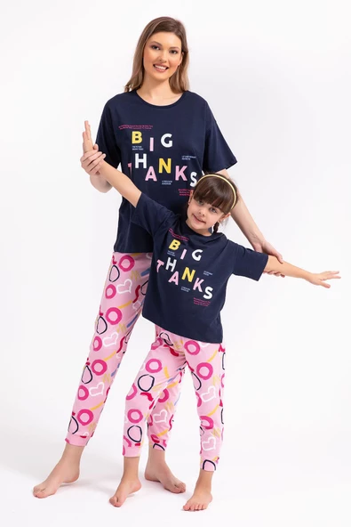 Roly Poly 2800 Big Thanks Lacivert Kız Çocuk Pijama Takımı - 2