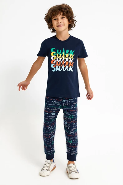 Roly Poly 2723 Garson Shark Lacivert Erkek Çocuk Eşofman Takımı - Resim 2