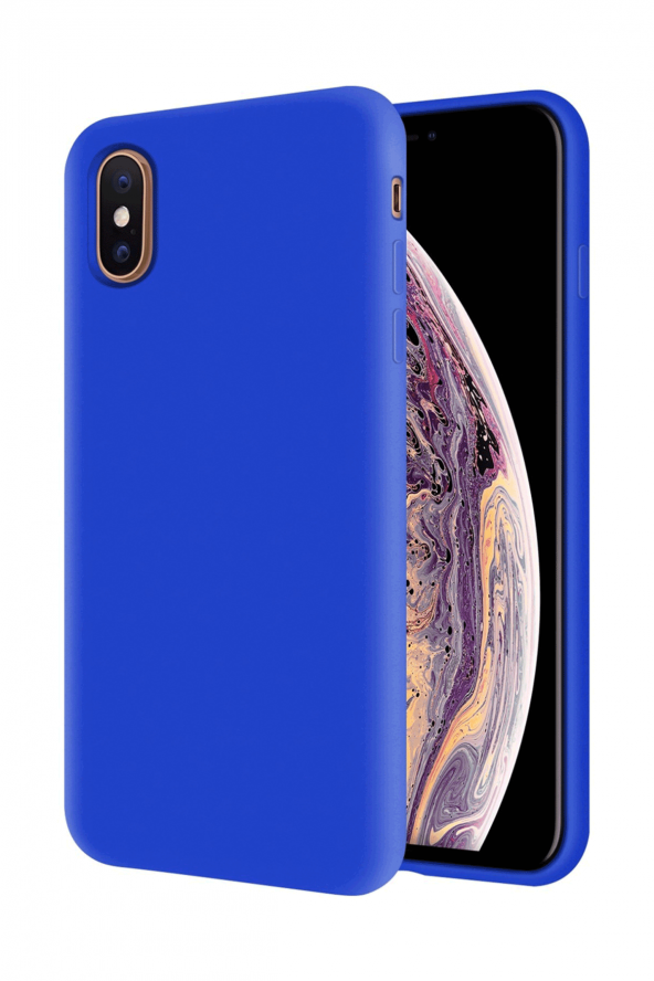 IPhone X Max Mavi Silikon Rubber Kılıf Arka Kapak ürün görseli 1