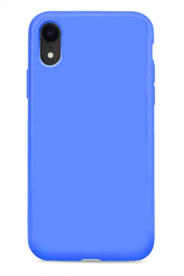 IPhone XR Mavi Silikon Rubber Kılıf Arka Kapak