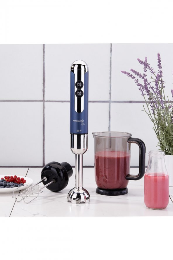 Korkmaz A447-13 Mia Mega Azura/Krom Blender Set - 2