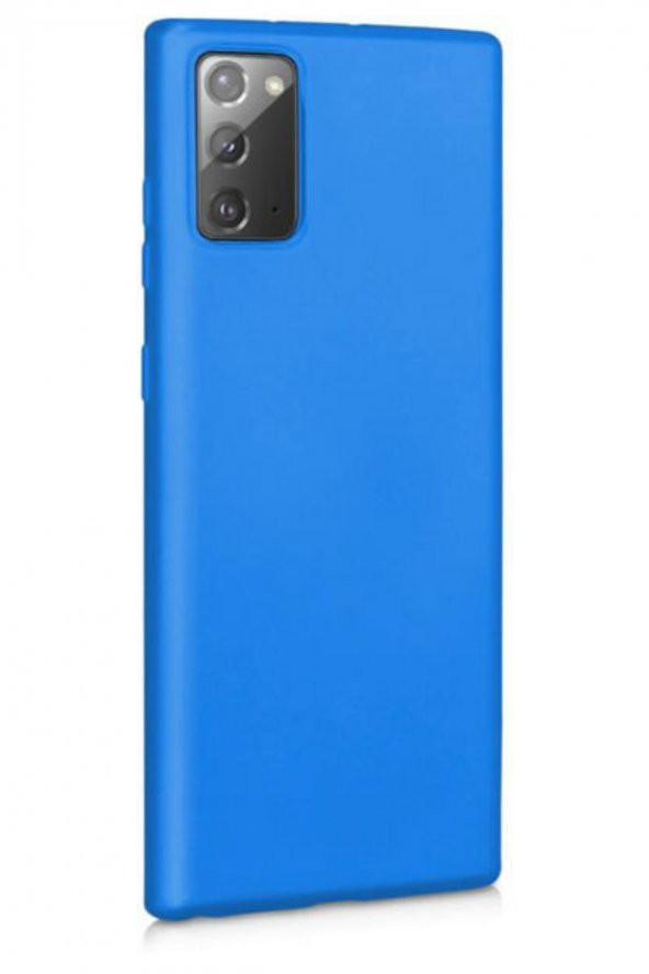 Samsung Galaxy Note 20 Mavi Silikon Rubber Kılıf Arka Kapak
