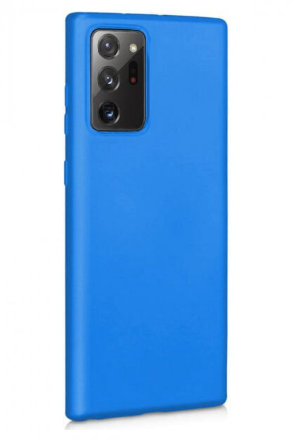 Samsung Galaxy Note 20 Ultra Mavi Silikon Rubber Kılıf Arka Kapak