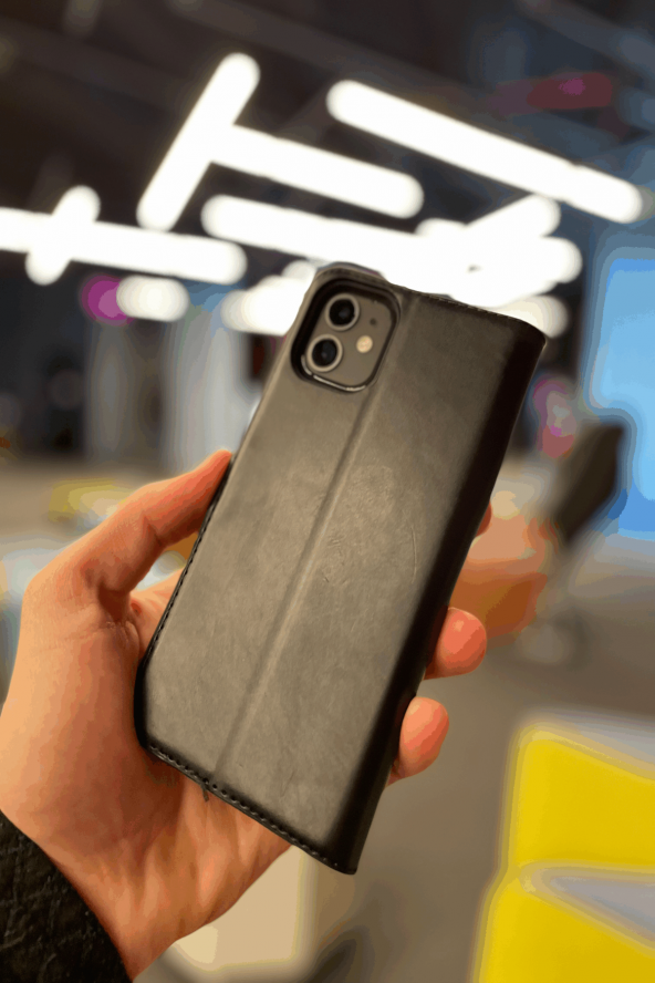 Samsung Galaxy M01 Cüzdan Kılıf Kapaklı Stantlı Siyah - Resim 5