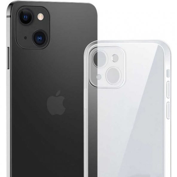 Eonaks Apple iPhone 13 Uyumlu Şeffaf Kamera Korumalı Silikon Kılıf Arka Kapak