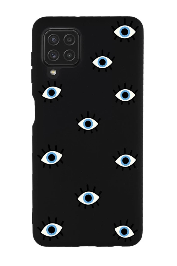 Galaxy M32 Uyumlu Nazar Gözler Desenli Premium Silikonlu Lansman Telefon Kılıfı - 5