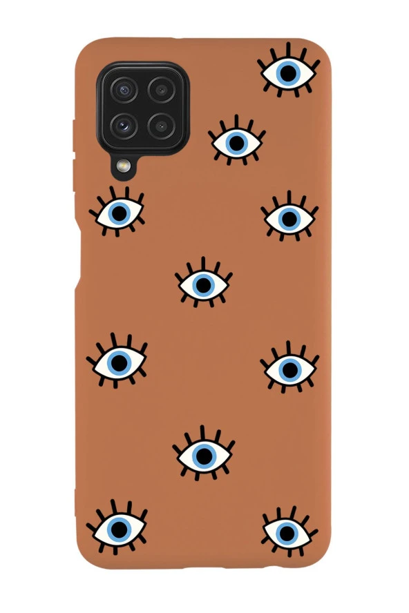 Galaxy M32 Uyumlu Nazar Gözler Desenli Premium Silikonlu Lansman Telefon Kılıfı - 6